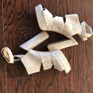 Stuart Weitzman Slits Suede Platform Sandals